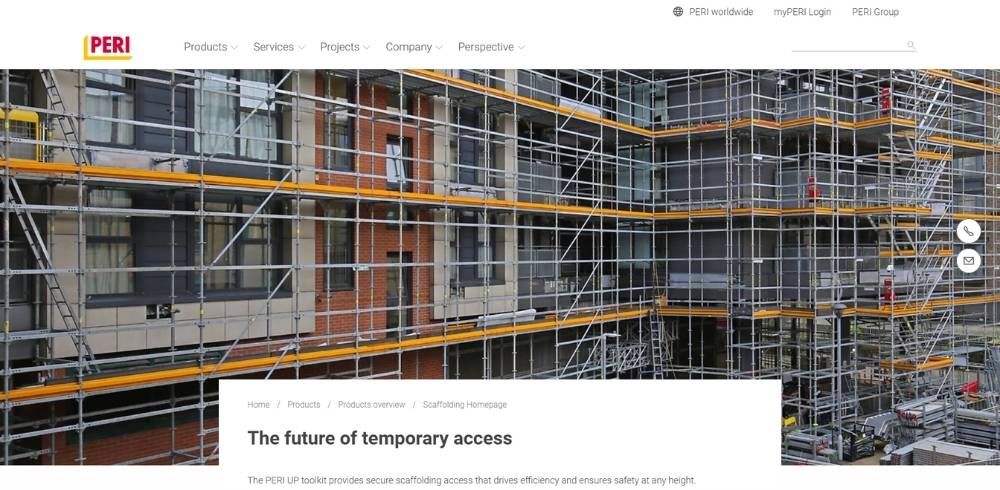 PERI scaffolding systems for construction